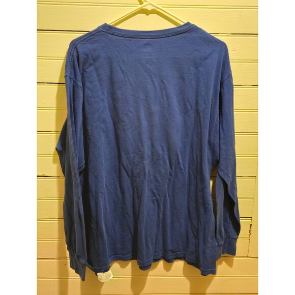 Majestic T-Shirt Mens 2XL Buffalo Bills Long Sleeve Navy Team Logo Crewneck - Picture 3 of 4